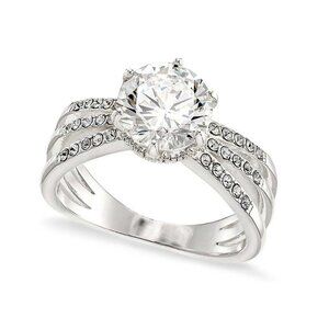 Cubic Zirconia Triple Band Silver Ring
